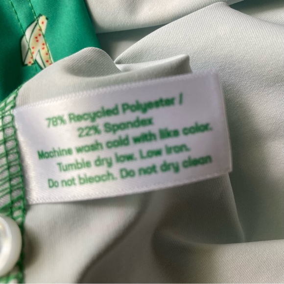 Criquet Golf Polo Shirt Mens M Green Augusta Print Floral Geometric Activewear - Picture 12 of 12